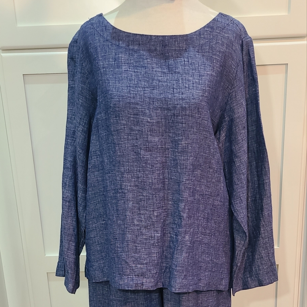 NWT Sigrid Olsen 2pc 100% Linen Set XL